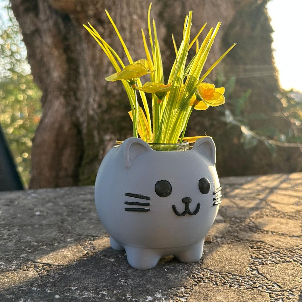 Mini Vaso Gato 🐱 – Impressão 3D