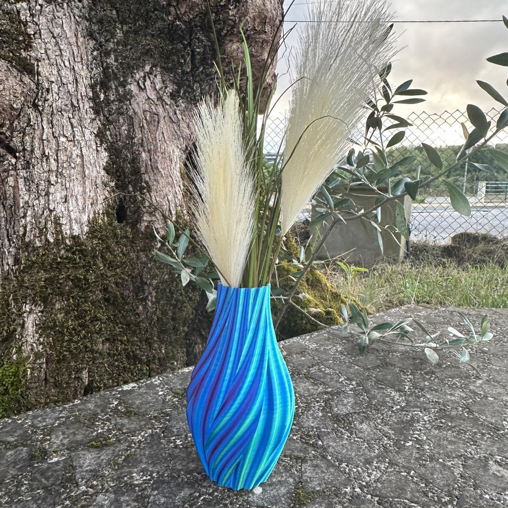 Vaso Decorativo – Design Espiral Multicolorido