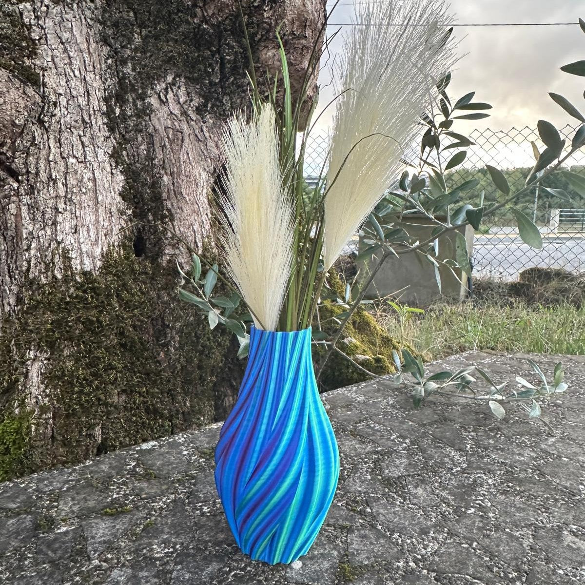Vaso Decorativo – Design Espiral Multicolorido